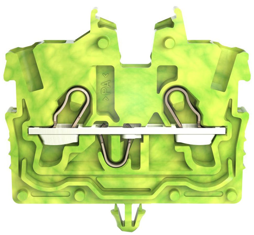 Borne de passage WAGO TOPJOB-S 2050 1mm² 2L avec pied de fixation vert/jaune