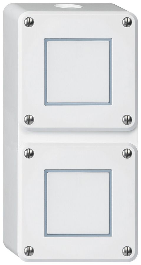 AP-Kombination Hager robusto IP55 I-I vertikal S3/1L+S3/1L weiss