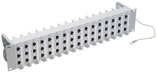 Panneau de distribution Global19" 2UH 48×RJ45/s cat.6 (Real10) R&M