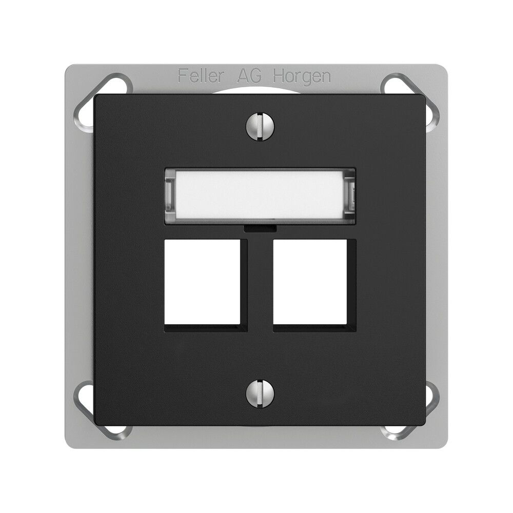EB-Montageset EDIZIOdue FM.TE, Geradeauslass, für 2×Keystone, schwarz