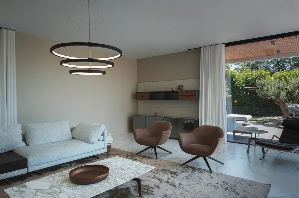 LED-Pendelleuchte SLV ONE TRIPLE DALI 65W 4200lm 3000/4000K Ø800×30mm schwarz