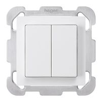 UP-Taster kallysto AR 2L weiss mit Befestigungsplatte