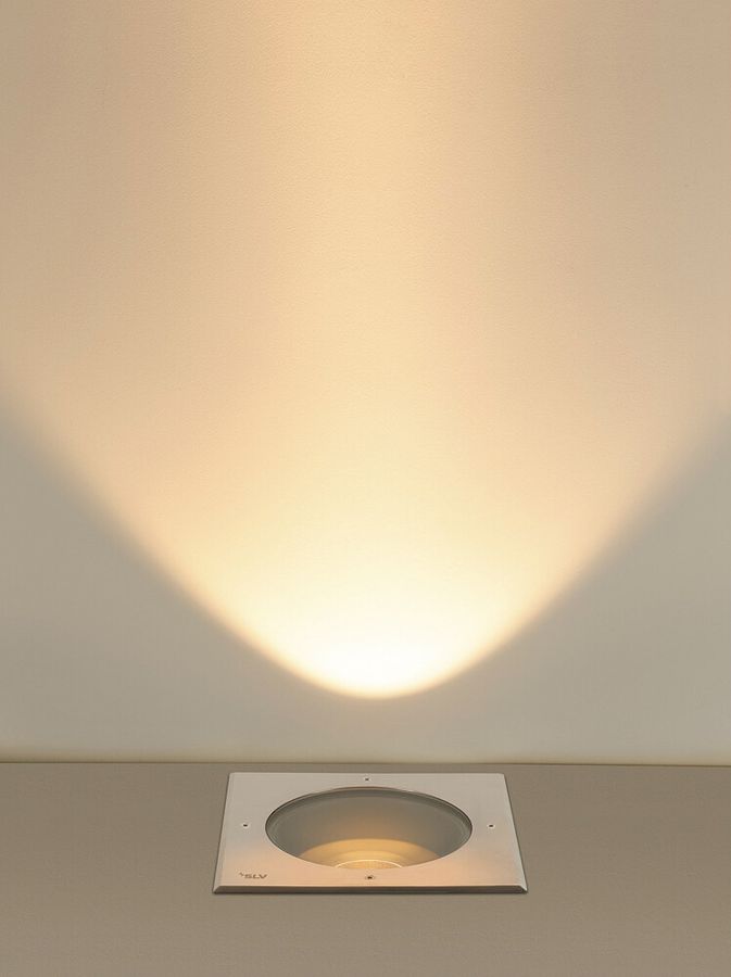 EB-LED-Bodenleuchte SLV DASAR XL IP65 27W 2790lm 840 DALI 270×270 Edelstahl