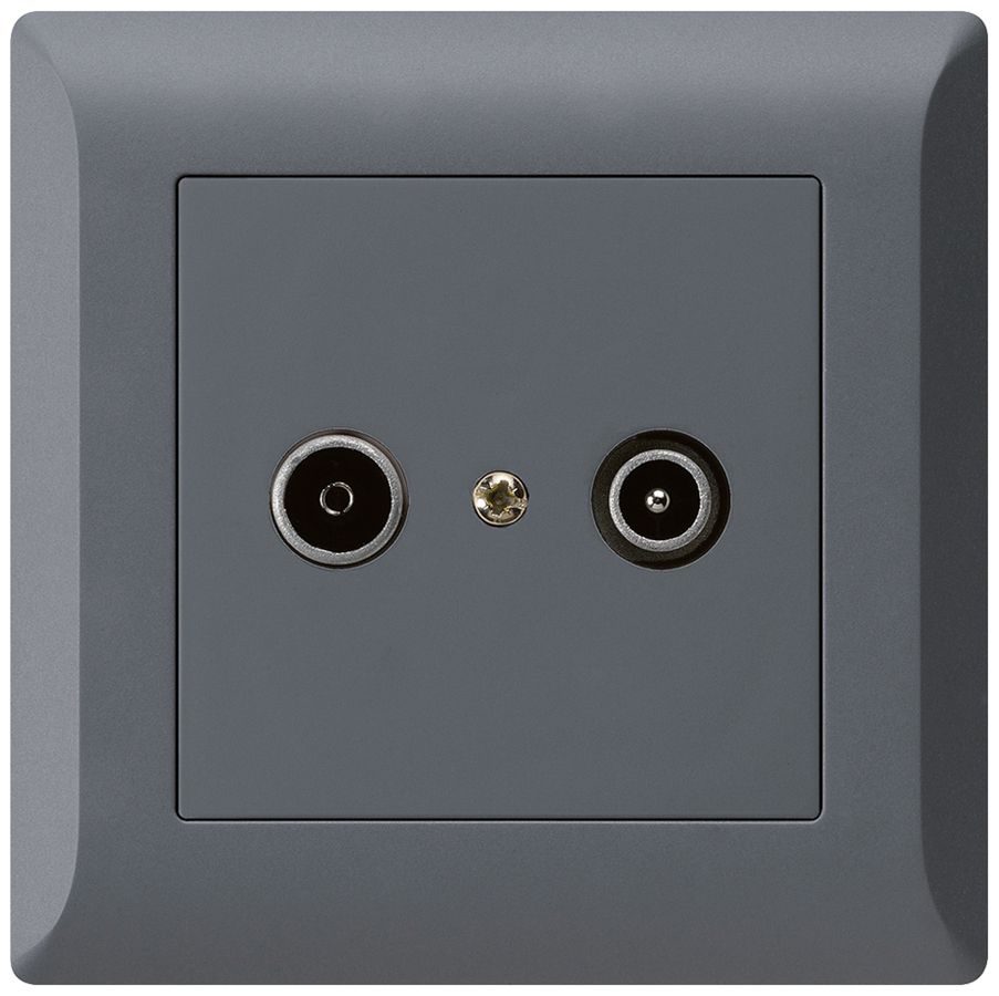 UP-Antennendose kallysto.line R/TV 14dB Durchgangsdose anthrazit