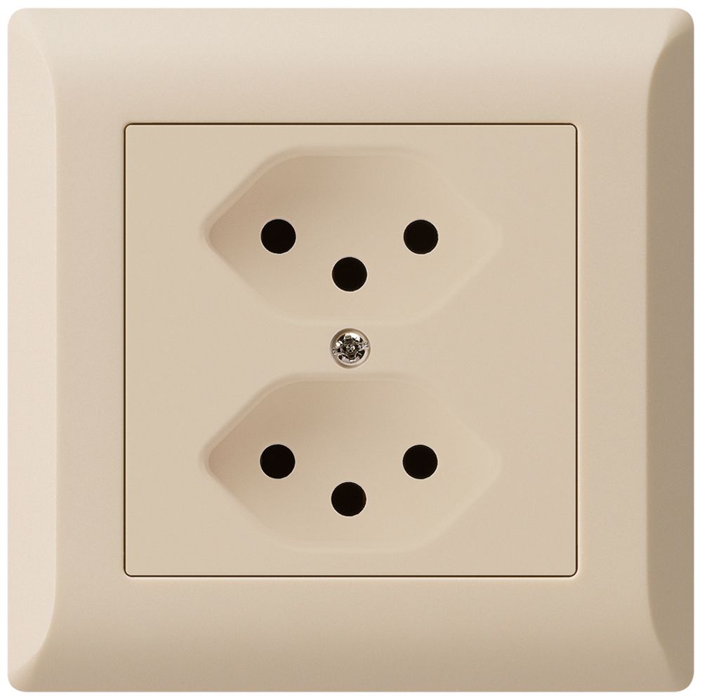 Presa 2×tipo 13 INC beige