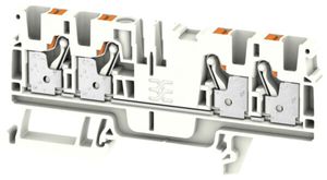 Durchgangs-Reihenklemme Weidmüller A4C PUSH IN 4mm² 4 Anschlüsse TS35 weiss