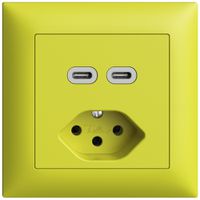 UP-Steckdose USB 2×Typ C + Typ 13 Feller EDIZIOdue FMI 230V 3000mA lemon