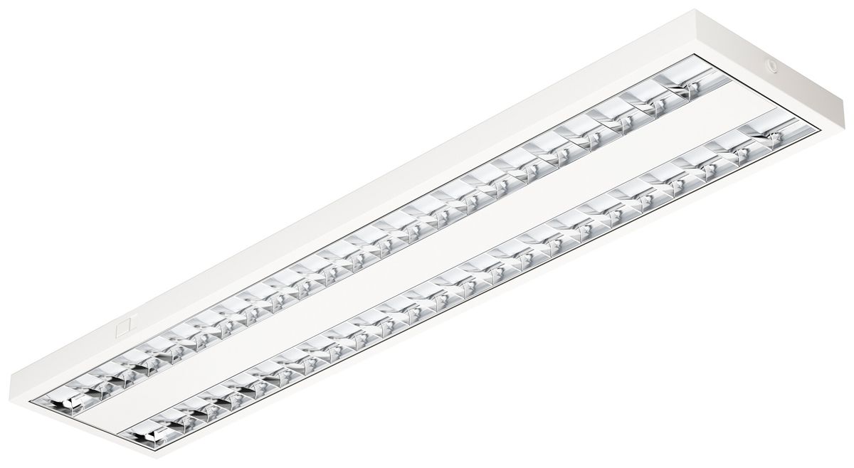 LED-Decken-/Wandleuchte DOTLUX GRIDlong 2×40…48W 4370lm 4000K 1495×295mm weiss