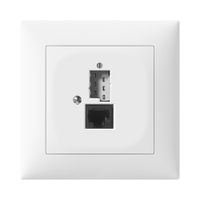Prise ENC SIDUS B T+T/1×RJ45 blanc brillant
