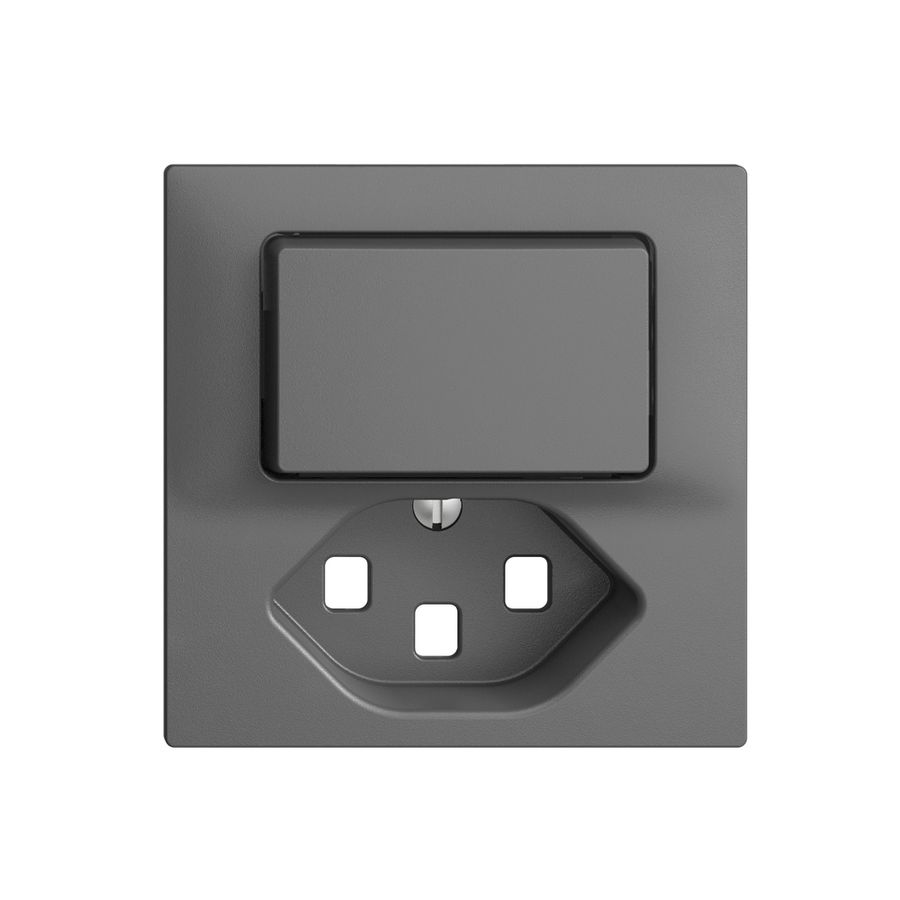 Frontset 60×60mm EDIZIOdue dunkelgrau T23, seitlich leuchtend