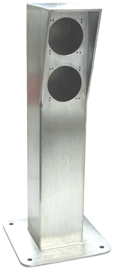 Anschlusssäule ELBRO 100×100mm 2×Ø70mm 500mm Edelstahl