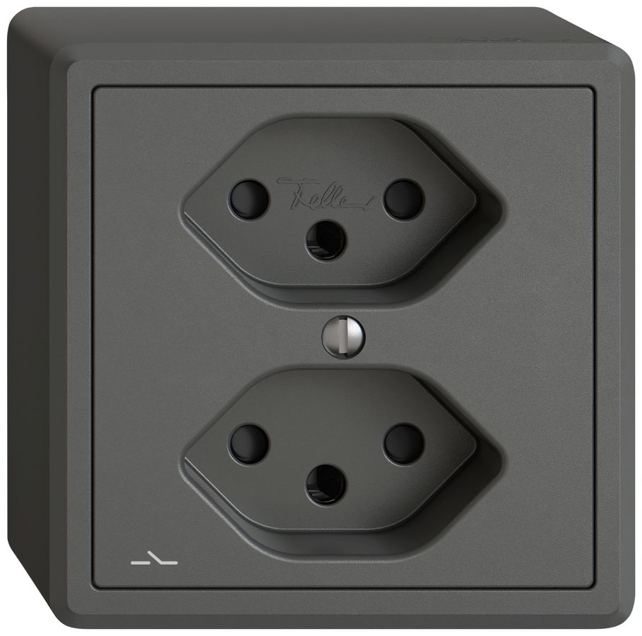 AP-Steckdose EDIZIO.liv SNAPFIX® 2×T13 1×S mit Shutter dgu