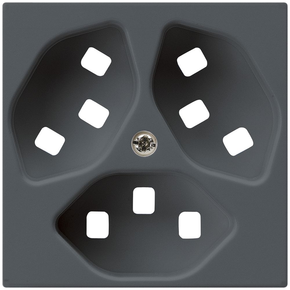 Frontplatte zu Steckdose Hager kallysto 3×T23 H anthrazit