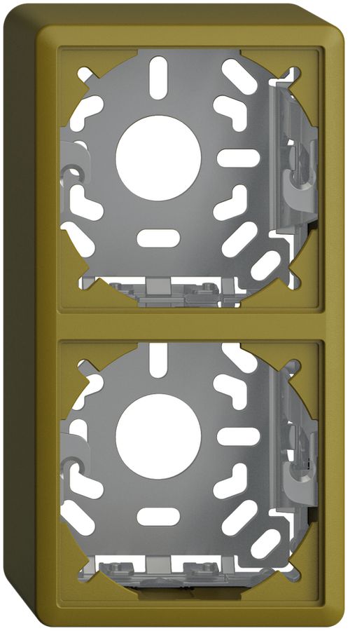 Kappe mit Grundplatte 2×54mm für Kombination FX vertikal/horizontal olive