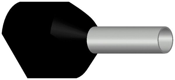 Zwillings-Aderendhülse isoliert 2×1.5mm² schwarz