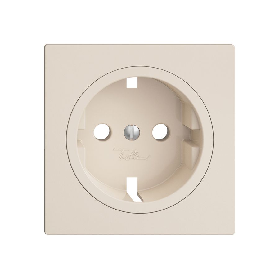 Kit frontale Feller EDIZIOdue per presa Schuko 60×60mm crema