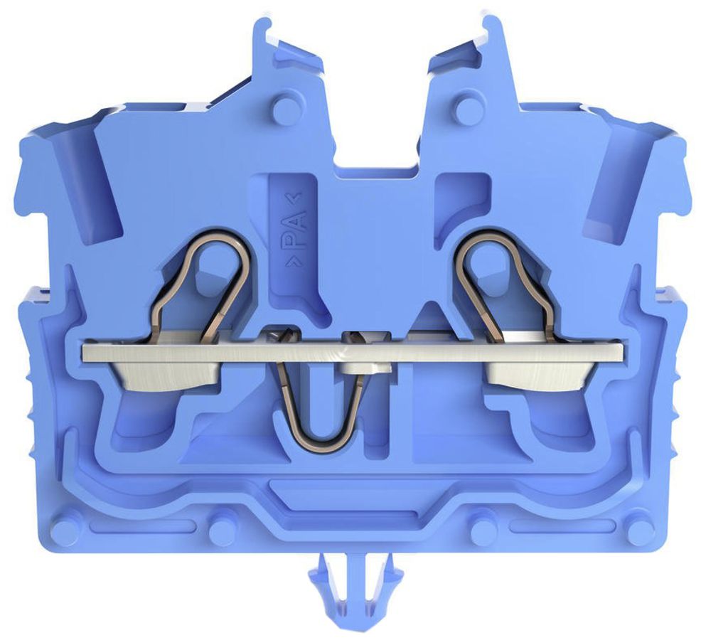 Borne de passage WAGO TopJob-S 2050 1mm² 2L 13.5A 500V a.pied de fixation bleu