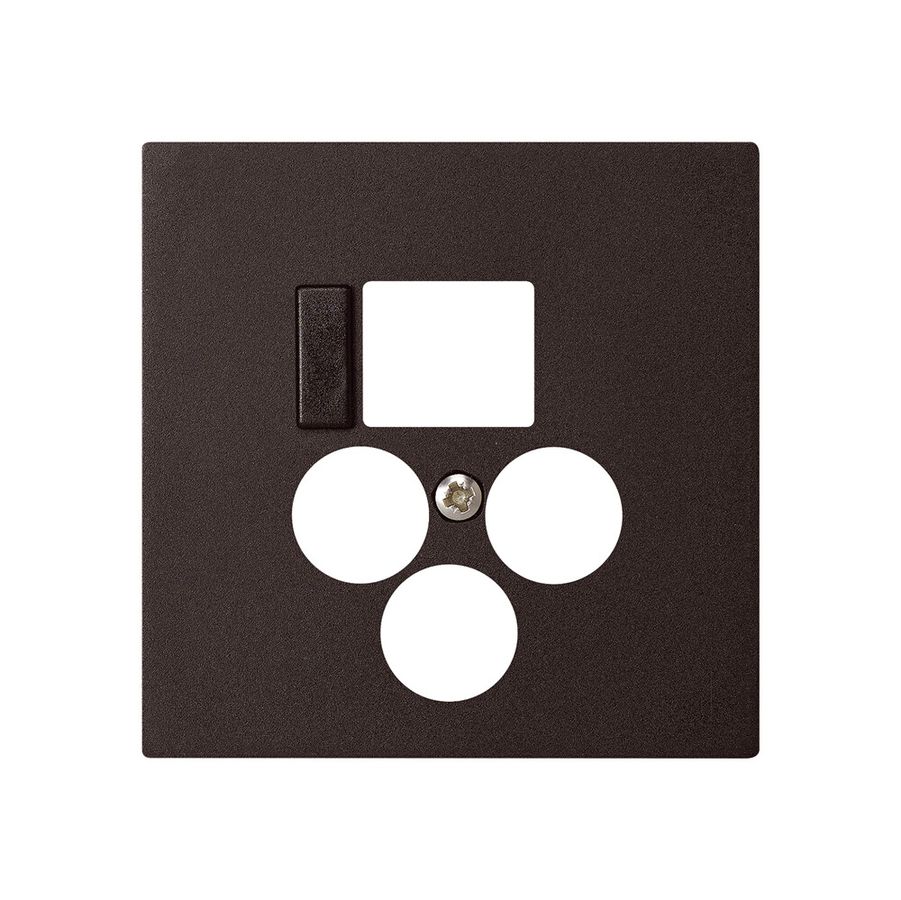 Placca frontale 3×coas+1×RJ45 kallysto multimedia R&M nero