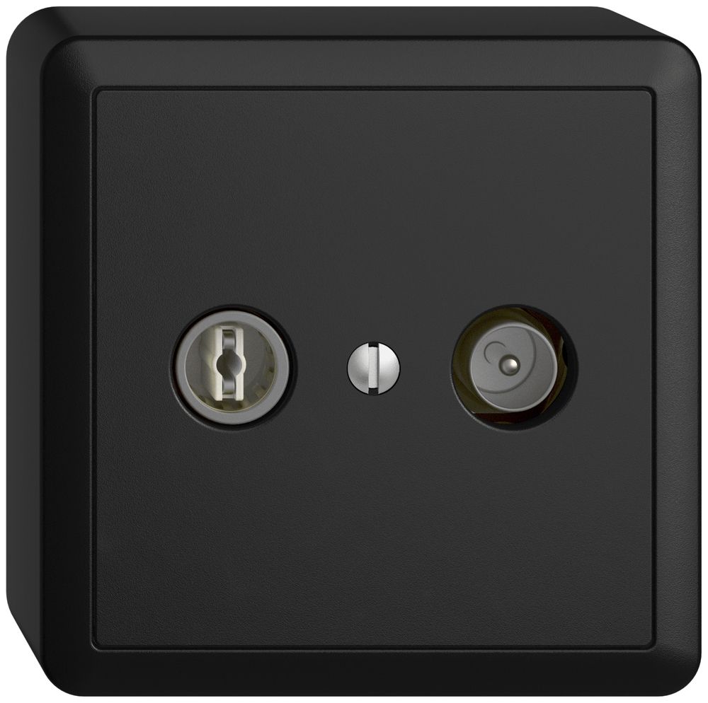 AP-TV-R-Dose EDIZIOdue 4dB schwarz Breitbanddose 5…2000MHz, FX39