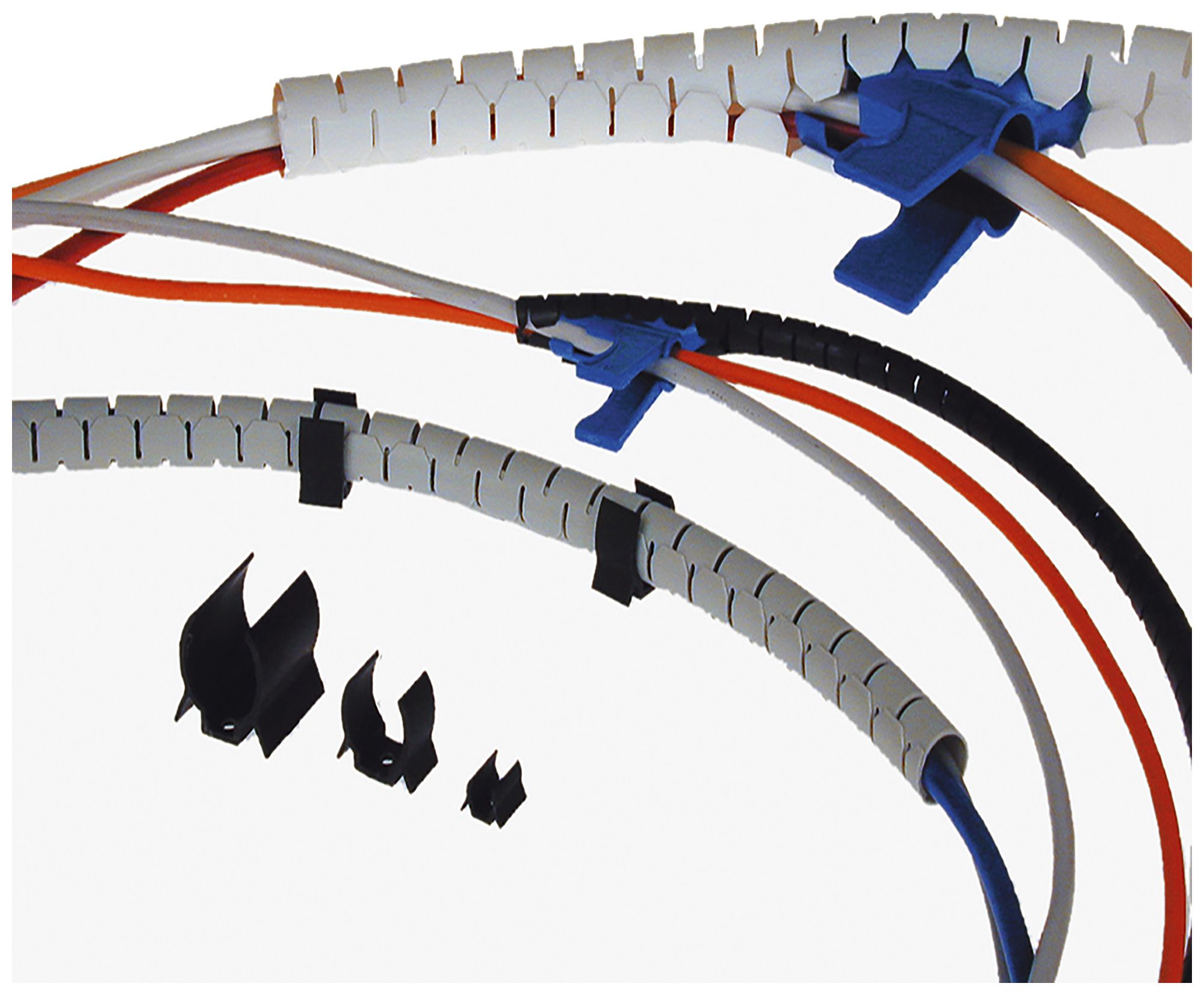 Spiralband Quick-Tube 25mm hellgrau 20m in Box mit 1 Werkzeug