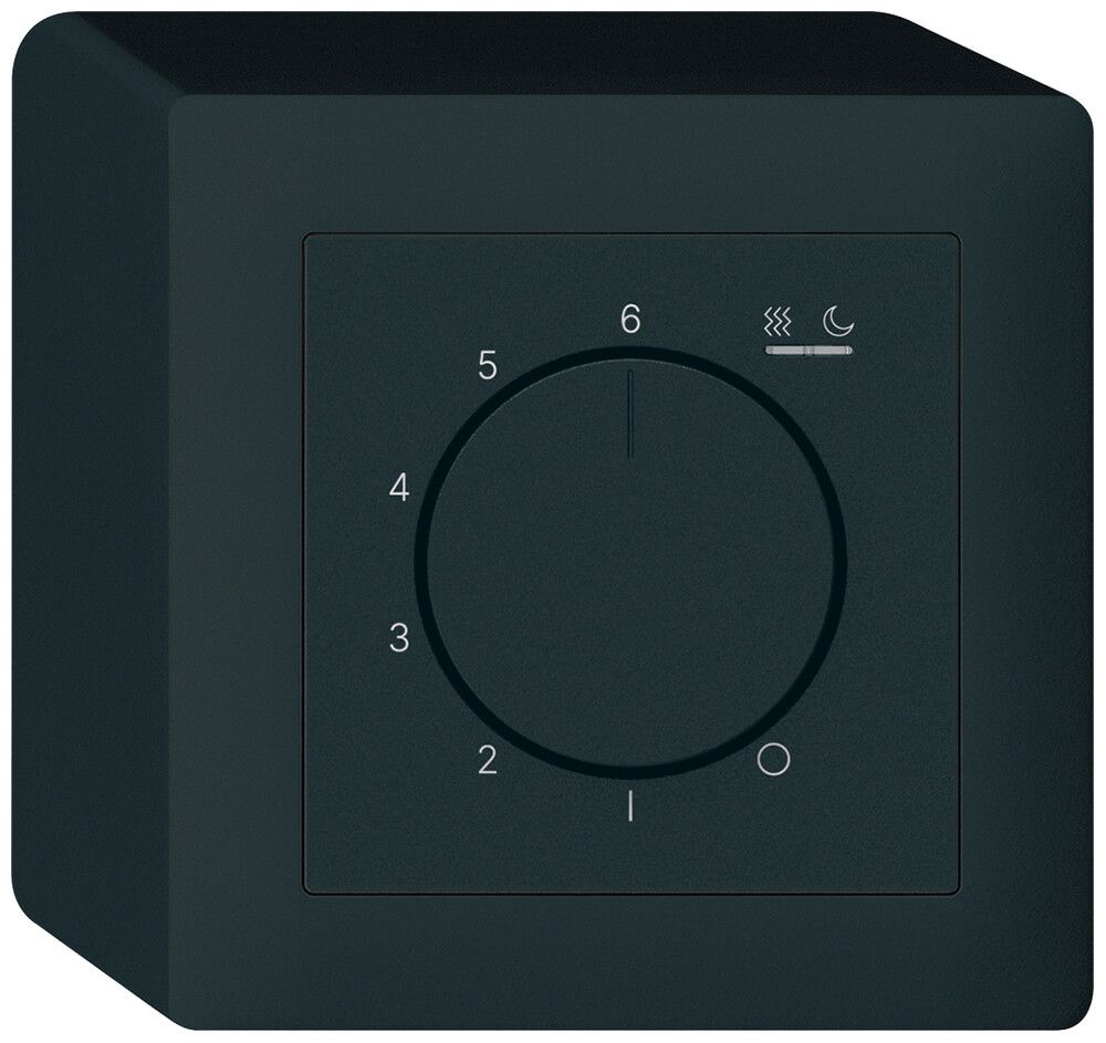 AP-Raumthermostat kallysto An/Aus 230VAC 4A 88×88mm schwarz