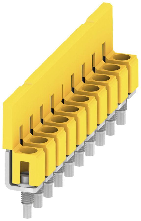 Querverbinder 10 Klemmen 41A 400V 6.1mm isoliert gelb