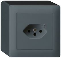 Prise AP Hager kallysto 1×T13 illuminé Q anthracite