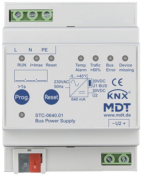Alimentazione KNX AMD MDT STC-0640.01 30V 640mA 1 linea 1 bobina di blocco 4UM