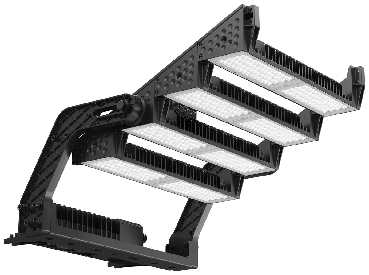 LED-Strahler DOTLUX HLFsport 1600W 233285lm 3000K IP66 115×35° DALI schwarz