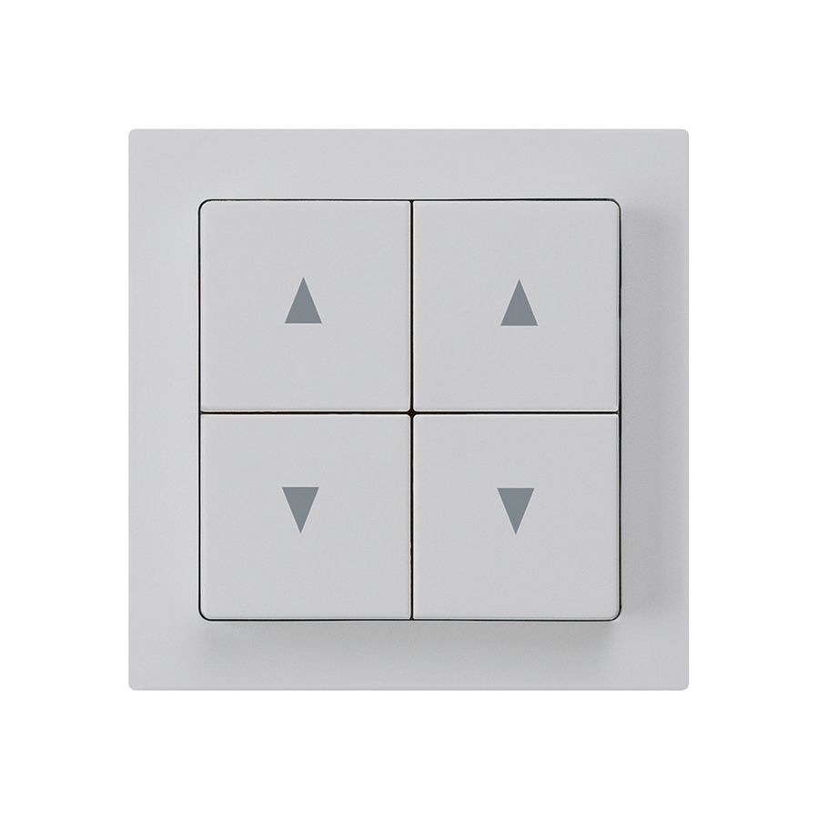 Frontset kallysto 60×60 mm hellgrau für Storenschalter/taster 4-fach