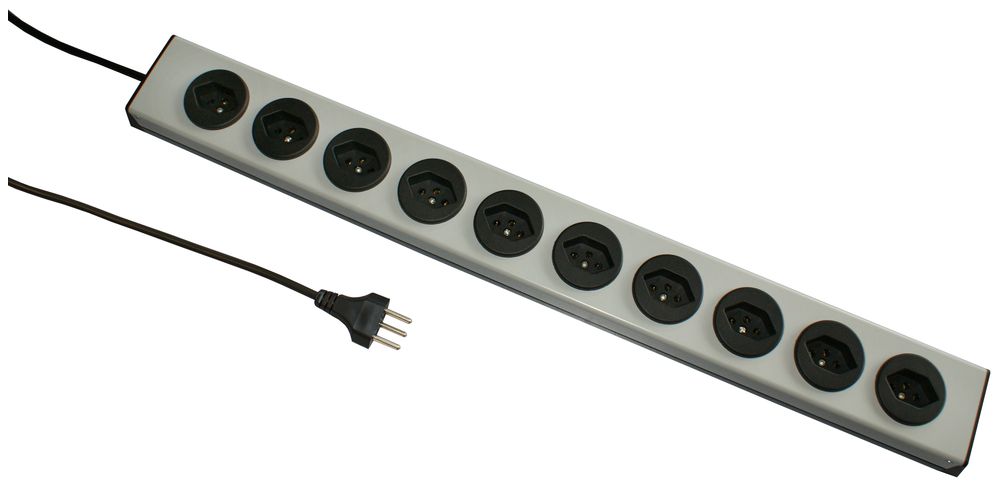 Steckdosenleiste MH 10×T13 PowerLine, Td 3×1mm², 1.5m, schwarz