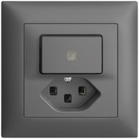 UP-Leuchtkombination A-R/1L+T23 dunkelgrau KS EDIZIOdue mit Linse, LED gelb