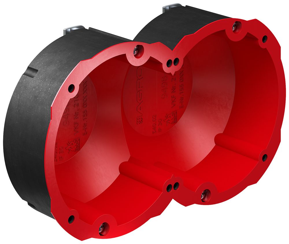 Hohlwanddose AGRO 90 2×1 Quickbox Ø83mm für Brandschutz EI30-EI90