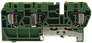 Morsetto di terra componibile Woertz 1.5…4mm² molla 3×1 DIN 35mm verde/giallo