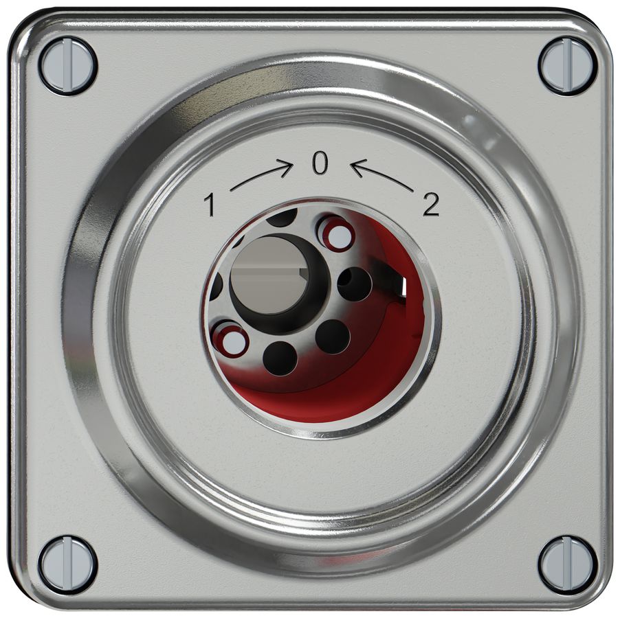 Schwenktaster ELEMENT SNAPFIX® 1P 2S 16A 400V 1<-0->2 87×87×62mm aluminium