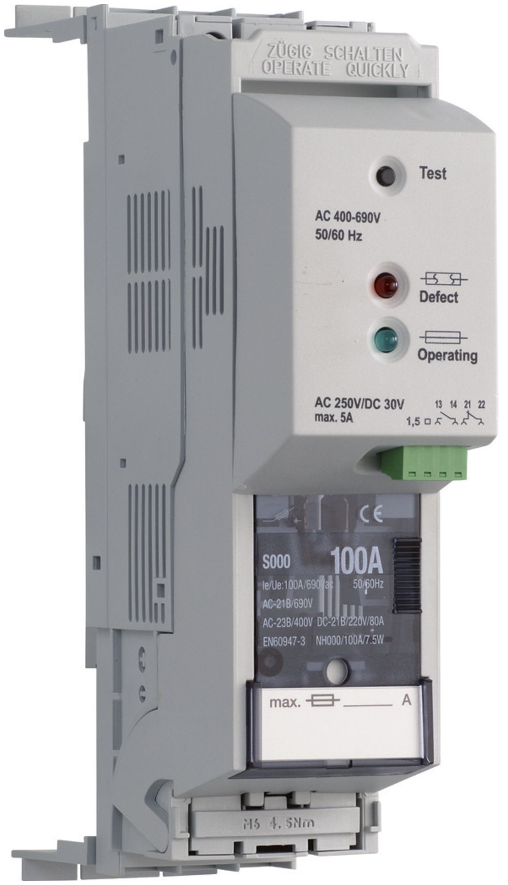 Coupe-circuit HPC weber.silas DIN000 690VAC 100A pr.ENC 32/70mm ht cont.fusible