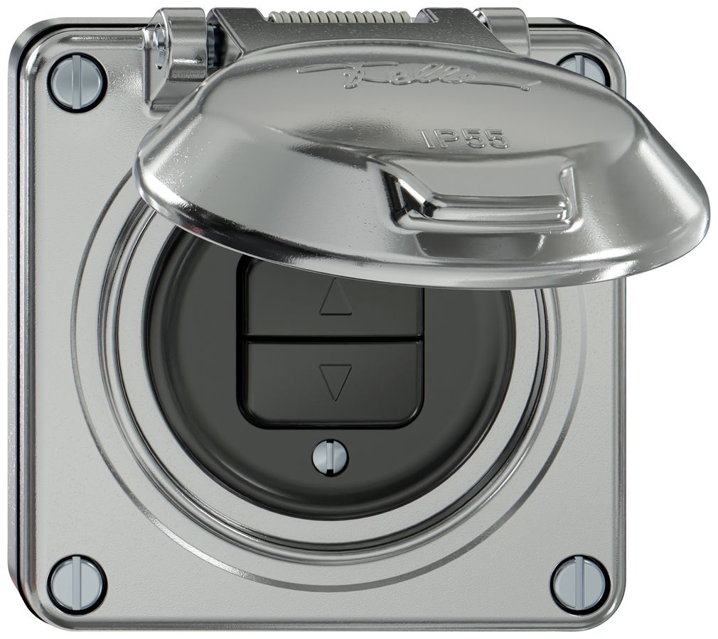 Interrupteur stores ENC ELEMENT 1P 2 touches a.couvercle aluminium