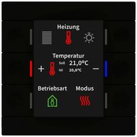 EB-Bediengerät KNX MDT BE-TAS86T06.02 6T/6B Display Temp.schwarz matt