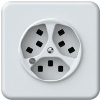 UP-Steckdose origin 3×Typ 23 bel.grün 16A 230V 92×92mm weiss