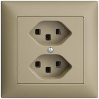 UP-Steckdose 2×T23 16A EDIZIOdue sand, mit Steckklemmen