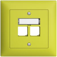 UP-Montageset S-One EDIZIOdue FMI für 2×RJ45 gerade, lemon