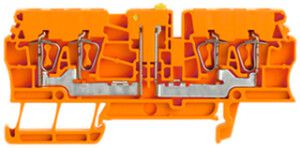 Borne de test sectionnable WM ZTR 2.5/4AN connexion à ressort 2.5mm² TS35 orange