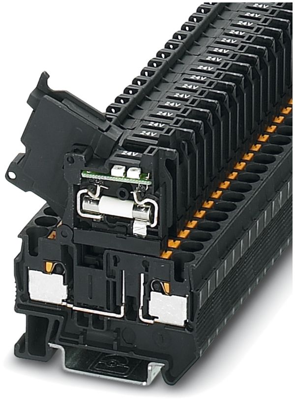 Borne de sécurité avec LED, noir PT 4-HESILED 24 (5X20)