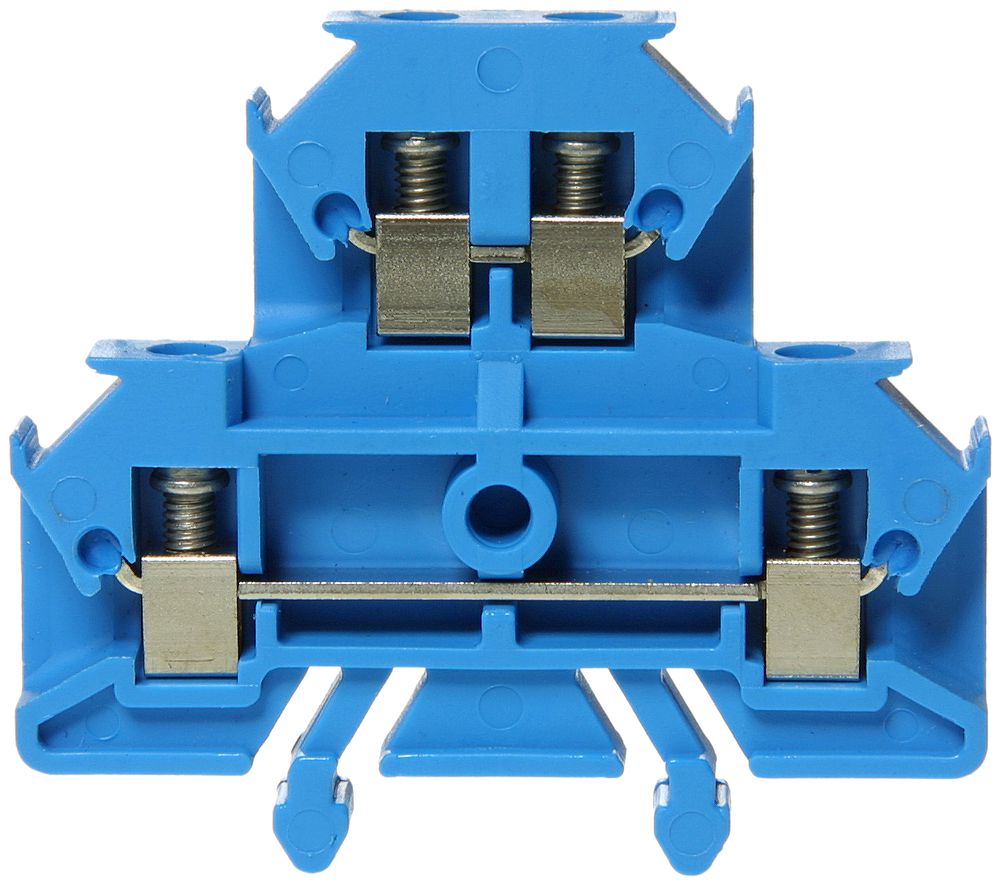 Durchgangs-Reihenklemme Woertz 0.5…1mm² 13.5A 400V Schraubanschluss 2×2 TH15 bl