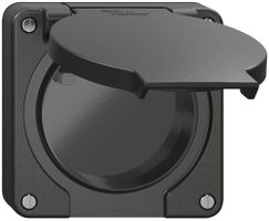 FI-Steckdose NEVO, 16A 250V, mit Anschlussklemmen, blind, schwarz