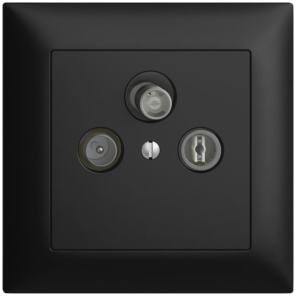 Prise d'antenne ENC SAT/TV/R DB53 EDIZIOdue noir avec SAT-F