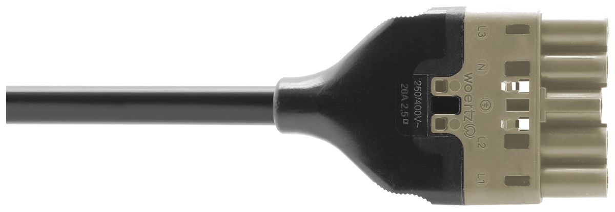 Cavo d'allacciamento Woertz 49345/C3 5×1.5mm² 400V 16A 6m gr spina-libero Cca