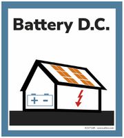 Warnaufkleber ELBRO Battery DC Photovoltaik 90×100mm blau