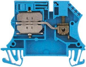 Borne de test sectionnable WM WNT barre collectrice 4mm² glissant TS35 bleu