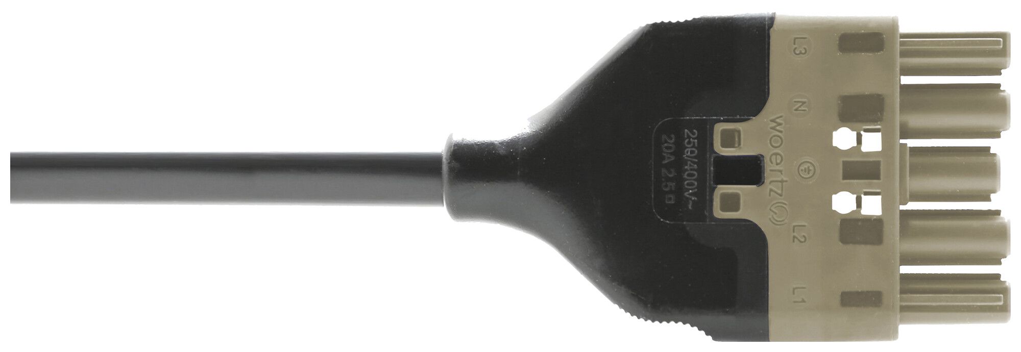 Anschlussleitung Woertz 49345/C3 5×2.5mm² 400V 20A 3m gu Buchse-frei Cca